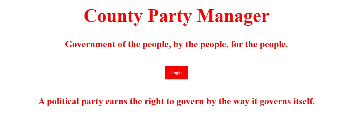 County Party Manager home page