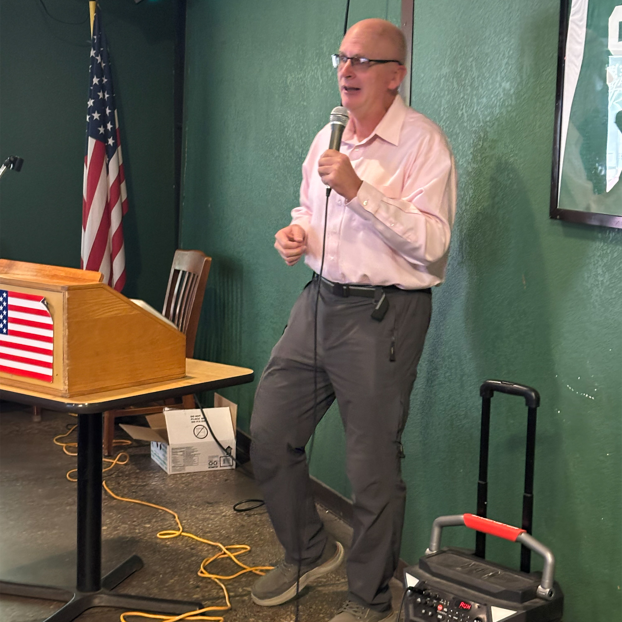 Jonathan giving a speech